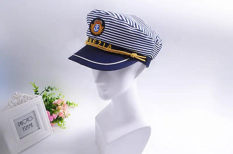 TIMESWOOD новые армейские кепки в темно-синюю полоску креативный сценический маскарадный шапки военные для мужчин и женщин Девочки Мальчики Одежда Аксессуары