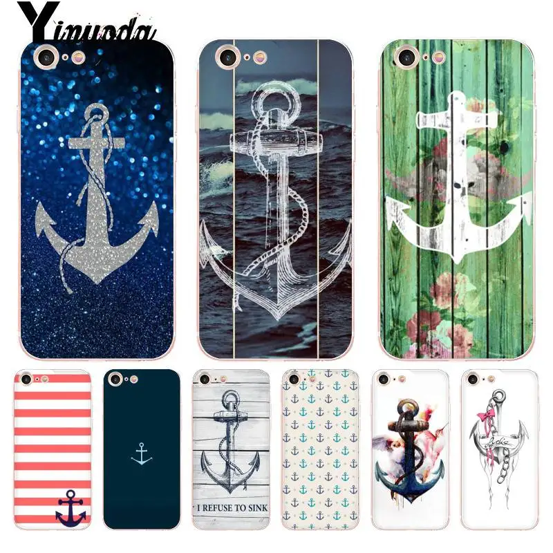 

Yinuoda Anker beautiful birds and boat anchor blue Painted Design Phone Case for iPhone 8 7 6 6S Plus X 10 5 5S SE XR XS XSMAX