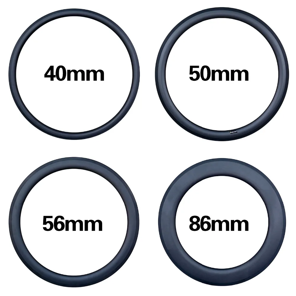 Aero carbon bike Rims 700C Road Bike rims 40/50/56/86 mm Depth 27mm Width Bicycle Rims Carbon Wheels Clincher UD Glossy/Matte