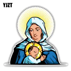 YJZT 13,5 см * 12,7 см Мать Мария с Иисусом Христом Религия ПВХ мотоцикл Стикеры 11-00363