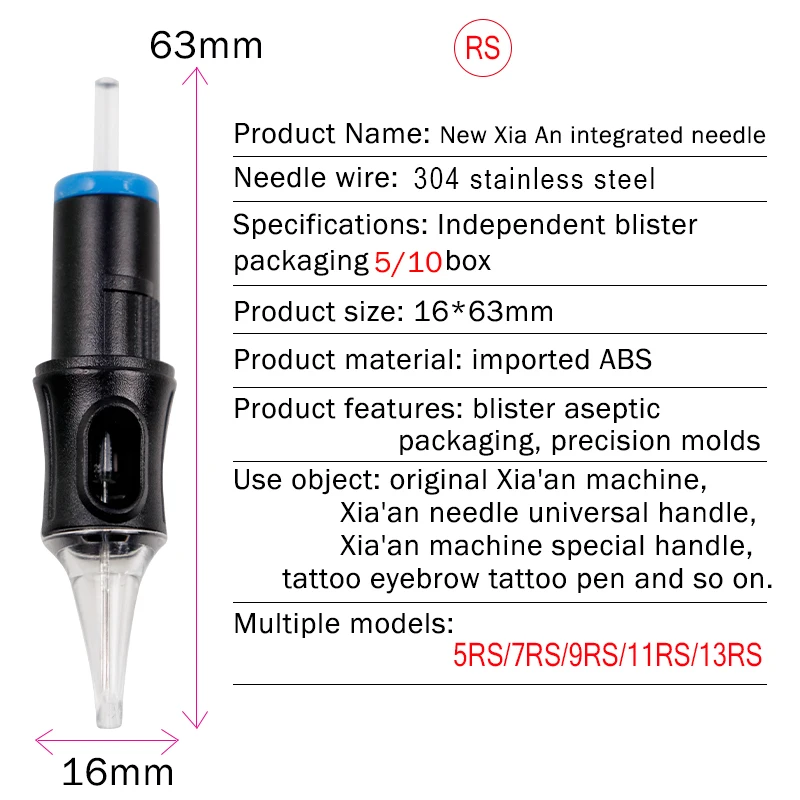 Лидер продаж 10/5 шт татуировки иглы 5RS/7RS/9RS/11RS/13RS одноразовые Перманентный макияж Высокое качество торговля Dr. Ручка машины питания