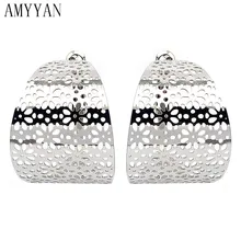 Модные женские серьги-гвоздики из нержавеющей стали 316l, полые африканские серьги-гвоздики, ювелирные изделия из никеля, подарок, серебряные серьги