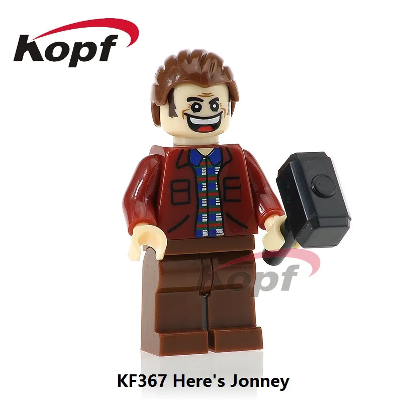 KF367 Halloween Here s Jonney The Horror Theme Movie American Crazy Man Scary Mask Building Blocks