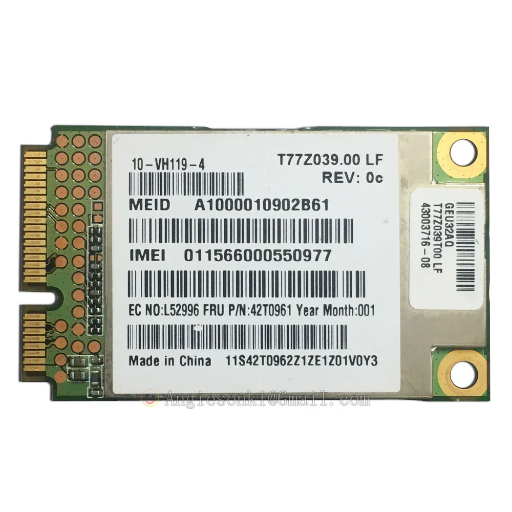 Разблокированная карта GOBI1000 42T0961 UNDP-1 3G PCI-E WWAN для IBM Thinkpad X200 T400 T500 W500 L410 L510 R400 R500 X200S