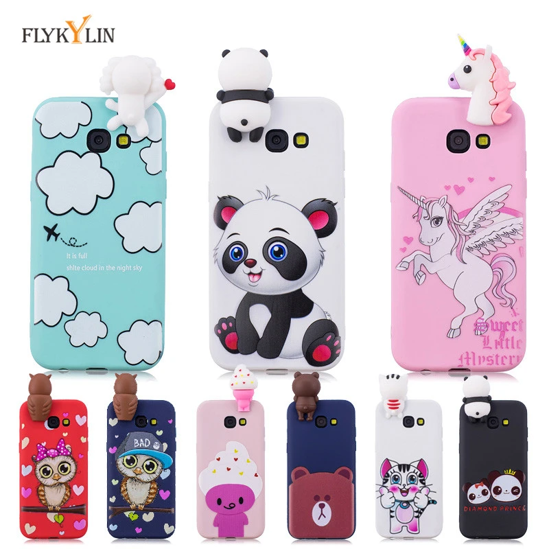 Funda silicona suave para Samsung Galaxy A5 2017, funda para Samsung A3 A7 3D, unicornio, Panda|Fundas antigolpes para teléfono| AliExpress