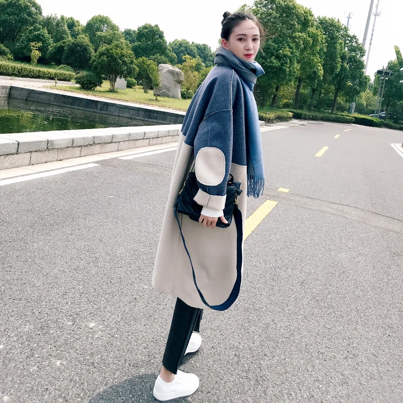 

Woollen outerwear women's long style han 2018 new autumn winter fashion coat Hepburn small woollen outerwear thick. XS-XL!!