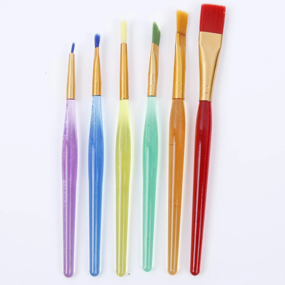 6pcs Colorful Fondant Cake Brush Decorating Painting Tool Artist