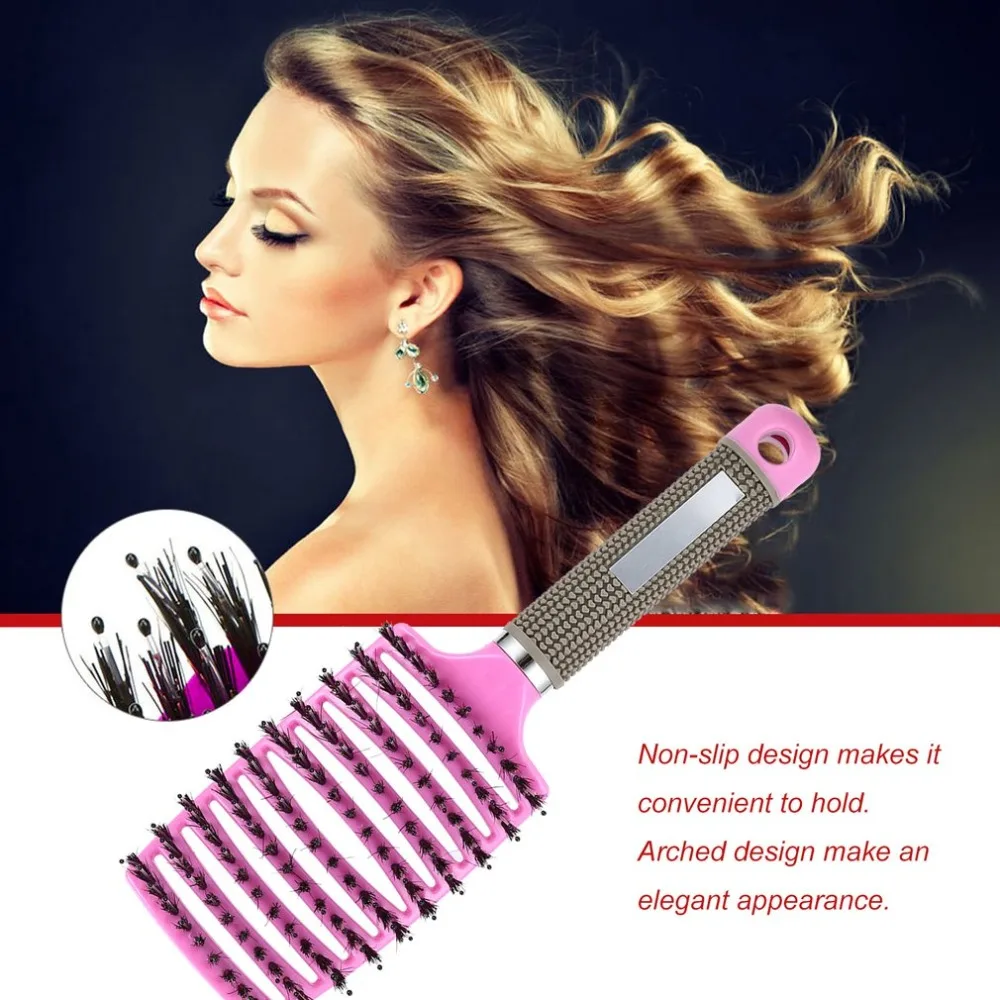 

Professional Combs Women Hair Scalp Massage Comb Bristle & Nylon Hairbrush Wet Curly Detangle Hair Brush For Salon Hairdressing
