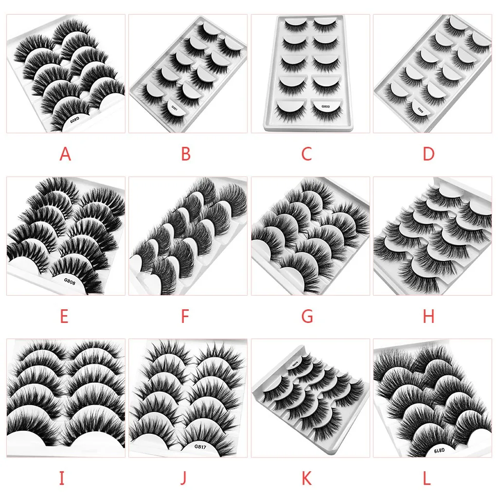 

100% of 5 Pairs Fake Eyelash All New 3D Eyelash Imitation Mink Natural Thick False Eyelash Maquiagem Profissional Completa