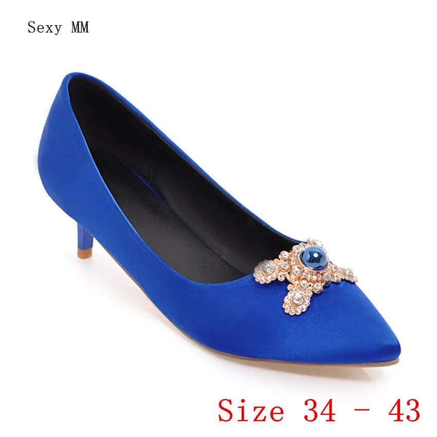 

Low High Heels Women High Heel Shoes Pumps Stiletto Woman Party Wedding Shoes Kitten Heels Plus Size 34 - 40 41 42 43