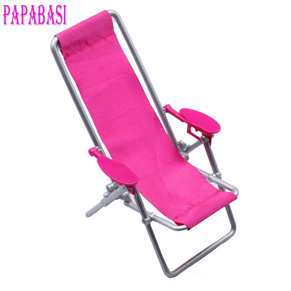 Miniature 1:12 Scale Hot Pink Foldable Plastic Beach Chair Deck Mini Garden Lawn Furniture for Barbie Doll BJDBlythe Accessorie Miniature 1:12 Scale Hot Pink Foldable Plastic Beach Chair Deck Mini Garden Lawn Furniture for Barbie Doll BJDBlythe Accessorie