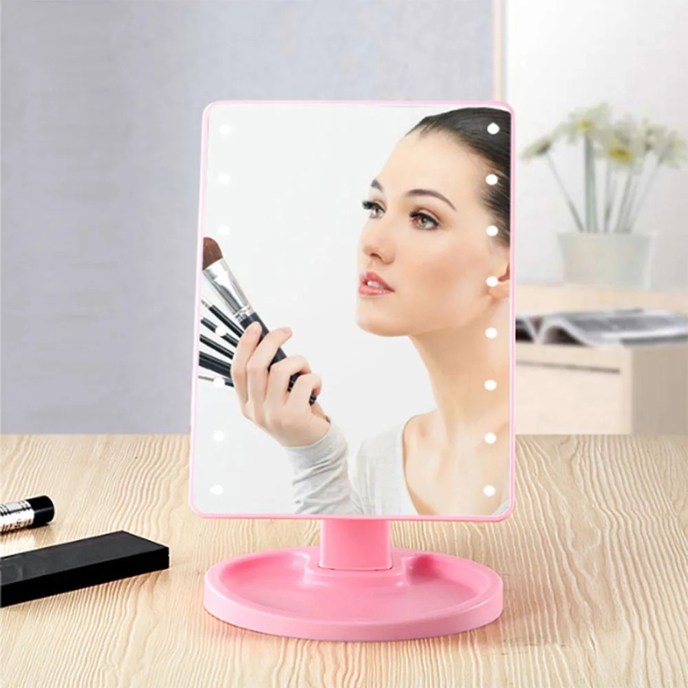 

Touch Screen Makeup Mirror with 22 LED soft Light Adjustable USB Rechargeable all-round illumination Makeup mirror Dropshipping