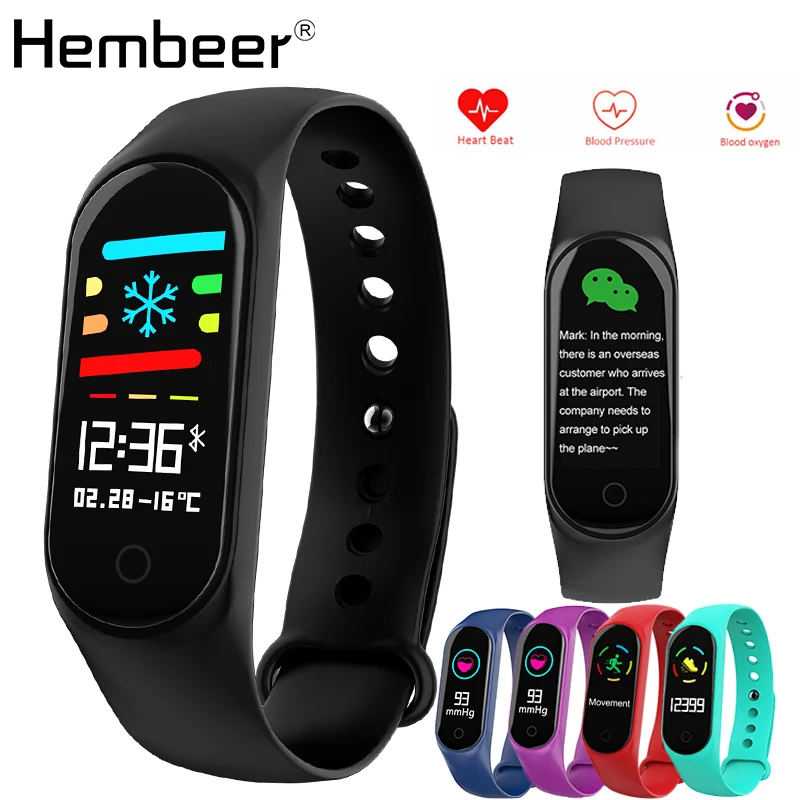 

Hembeer H3S Smart Bracelet HD Color Screen Clock Heart Rate Monitor Blood Pressure Oxygen Fitness Tracker Smart Band pk Fitbits