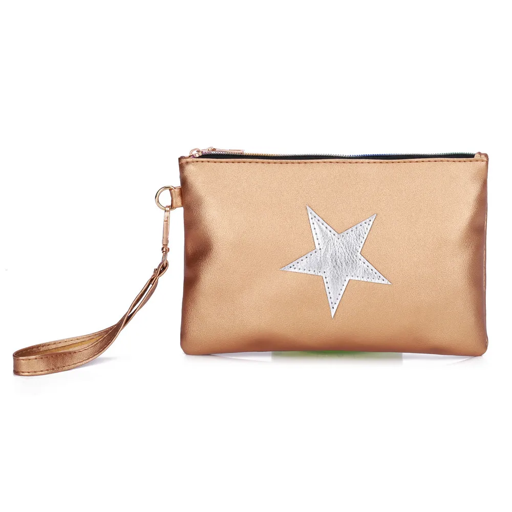 Transer, Модный женский кошелек, сумочка, женская кожаная сумка-клатч, кошелек для монет, женский, звездный узор, держатель для карт, косметичка#35 - Цвет: Gray