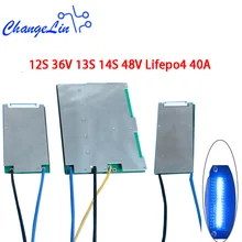 12S 36V 13S 14S 48V Lifepo4 литий-железо-фосфат батарея Защитная плата BMS пакет 40A ячейка PCB с индикатором баланса