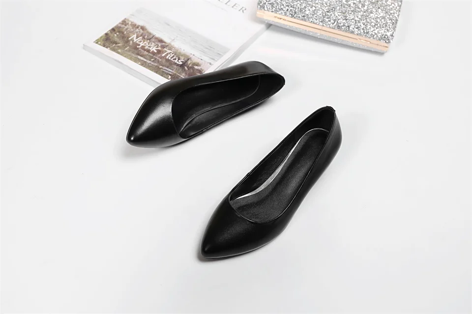 spring and autumn women's shoes leather fabric comfortable lining 4CM low heel black work women's shoes