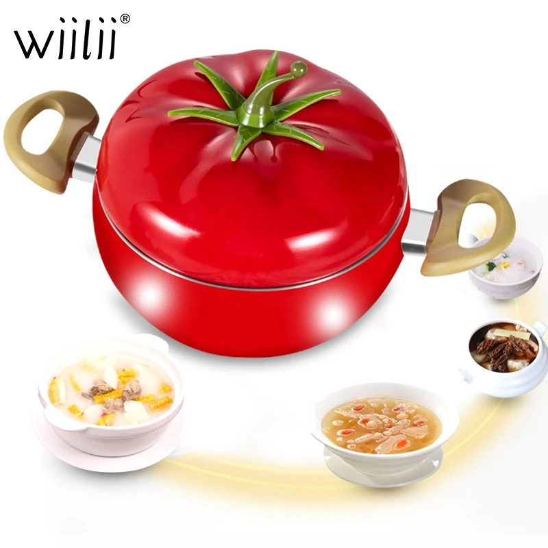 

WIILII Fruit Shape Kitchen Cooking Pot Frying Pan Aluminum Saucepan Grill Pan Induction Cooker Gas Aluminum Cookware Dropship
