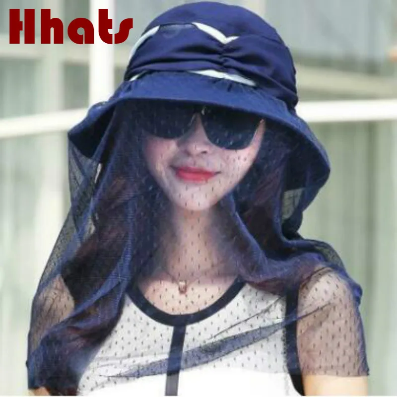 

which in shower fashion foldable summer veil sun hat Anti-mosquito face neck cover hiking fishing hat casual wide brim women cap