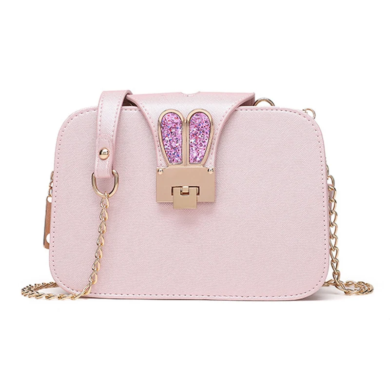 Women Handbags Casual Rabbit Ear Crossbody Shoulder Bags Fashion Chain Designer PU Leather Metal Lock Mini Square Bag SS0417 (21)