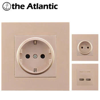 

EU France Standard 16A Wall Socket Power Outlet Enchufe Electrical Plug AC 110~250V Plug Electrical Outlet PC Plastic Panel