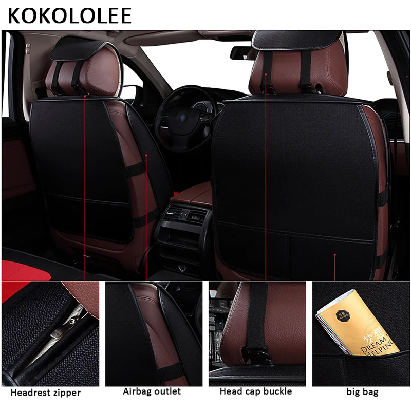 KOKOLOLEE Flax Car Seat Covers For Tesla-s skoda rapid rx 580 lada kalina mercedes w203 suzuki swift ix25 rx 570 car seats