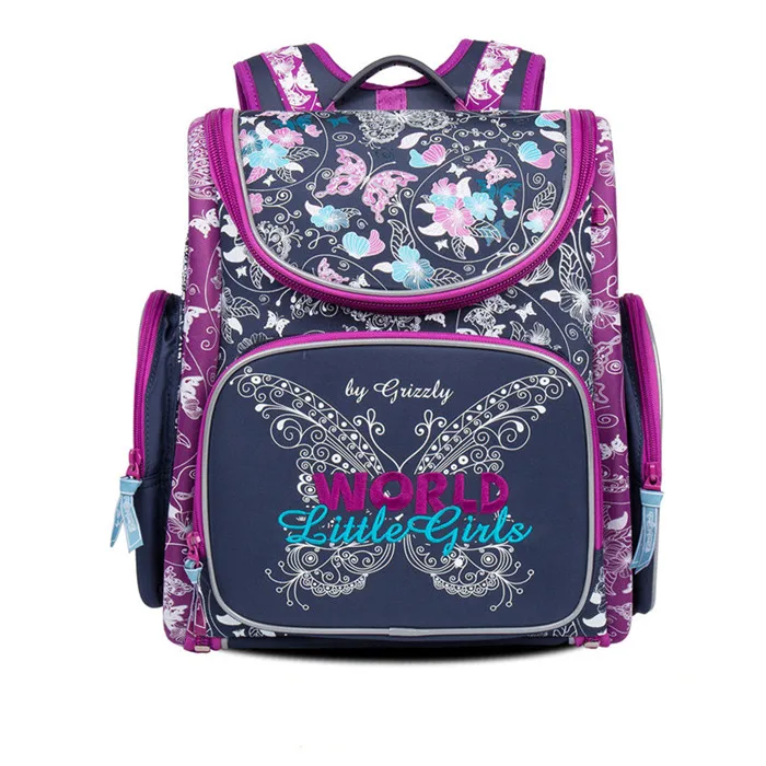 

2019 Fashion Children School Bags for Girls Nylon Waterproof Folded Orthopedic Backpacks Butterfly Book Bag Mochila Escolar