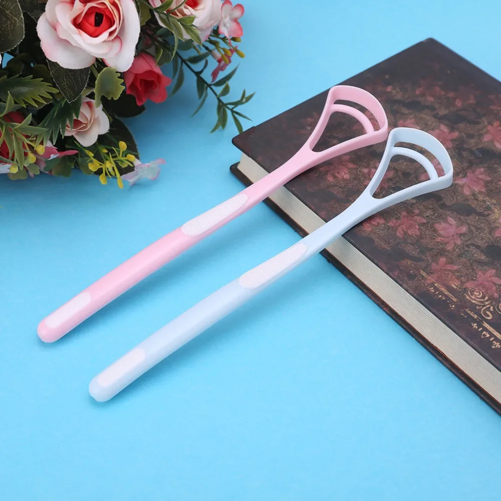 Raspador de Língua 2x de Plástico Língua Mais Limpo Dental Care Higiene Oral Boca Ferramenta
