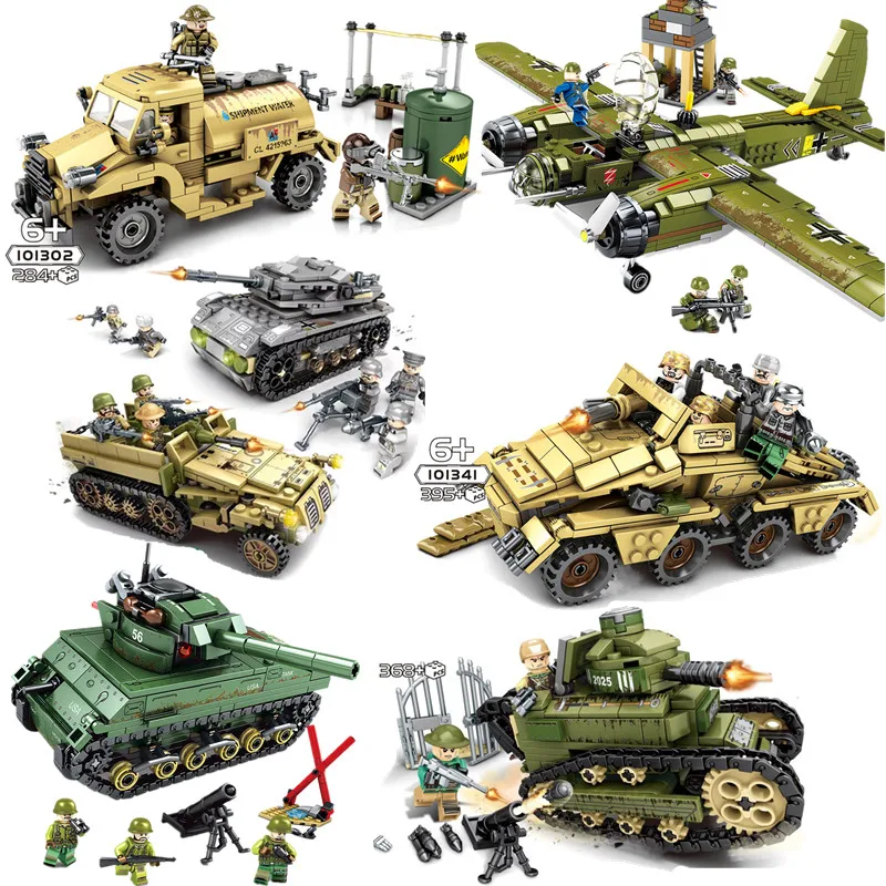 

2019 Military Army World War II WW2 SWAT Soldiers Tank Armored Vehicle Building Blocks Bricks Kids Toys Compatible With Lego