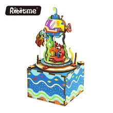 Robotime 3D головоломка DIY Сборные игрушки Деревянный бар рекламный подарок девушка друг музыкальная шкатулка под водой AM406