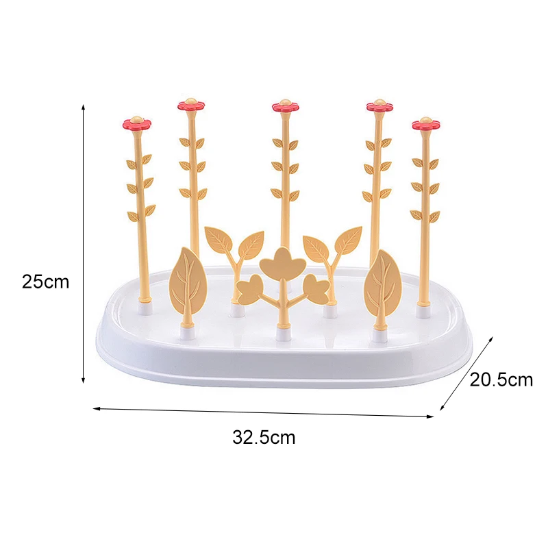 Детский цветок дерево бутылка сушильная стойка с крышками съемный Кормление безопасности держатель для пластиковой бутылки сушки чистой соски полка
