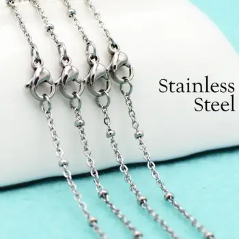 

50 Pcs - Satellite Necklace, Stainless Steel Chain Necklace, NeoVogue Dainty Ball Station Chain for Women for Jewelry Making