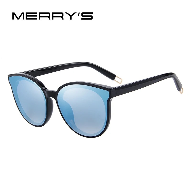MERRYS женские классические брендовые дизайнерские солнцезащитные очки кошачий глаз S8094 - Цвет линз: C03 Blue Mirror