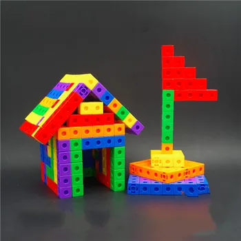

80pcs/box Colored 2CM Cube Block Children Geometry Splicing Connection Block Splicing Blocks Primary Mathematics Souptoys Kits