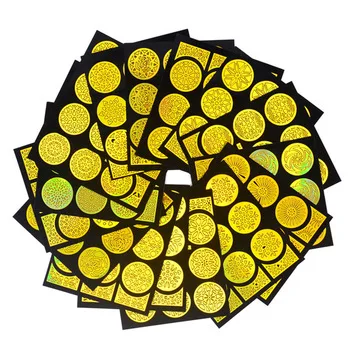 WUF 1 Pc Multiple-Use Nail Art Vinyls Stamping Tool Hollow Golden Template Stencil Stickers Guide Polish Nails French Tips