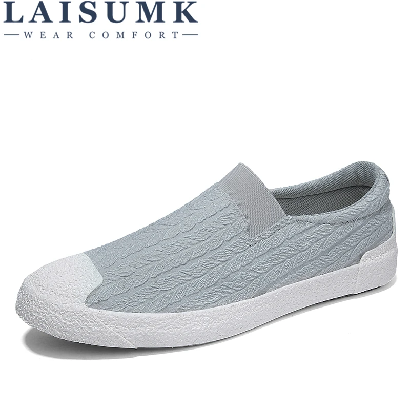 

LAISUMK New Summer Casual Shoes Men Outdoor Low Shoes Male Comfortable Flat Set Of Feet Lazy Vulcanized Flats Mens Loafers