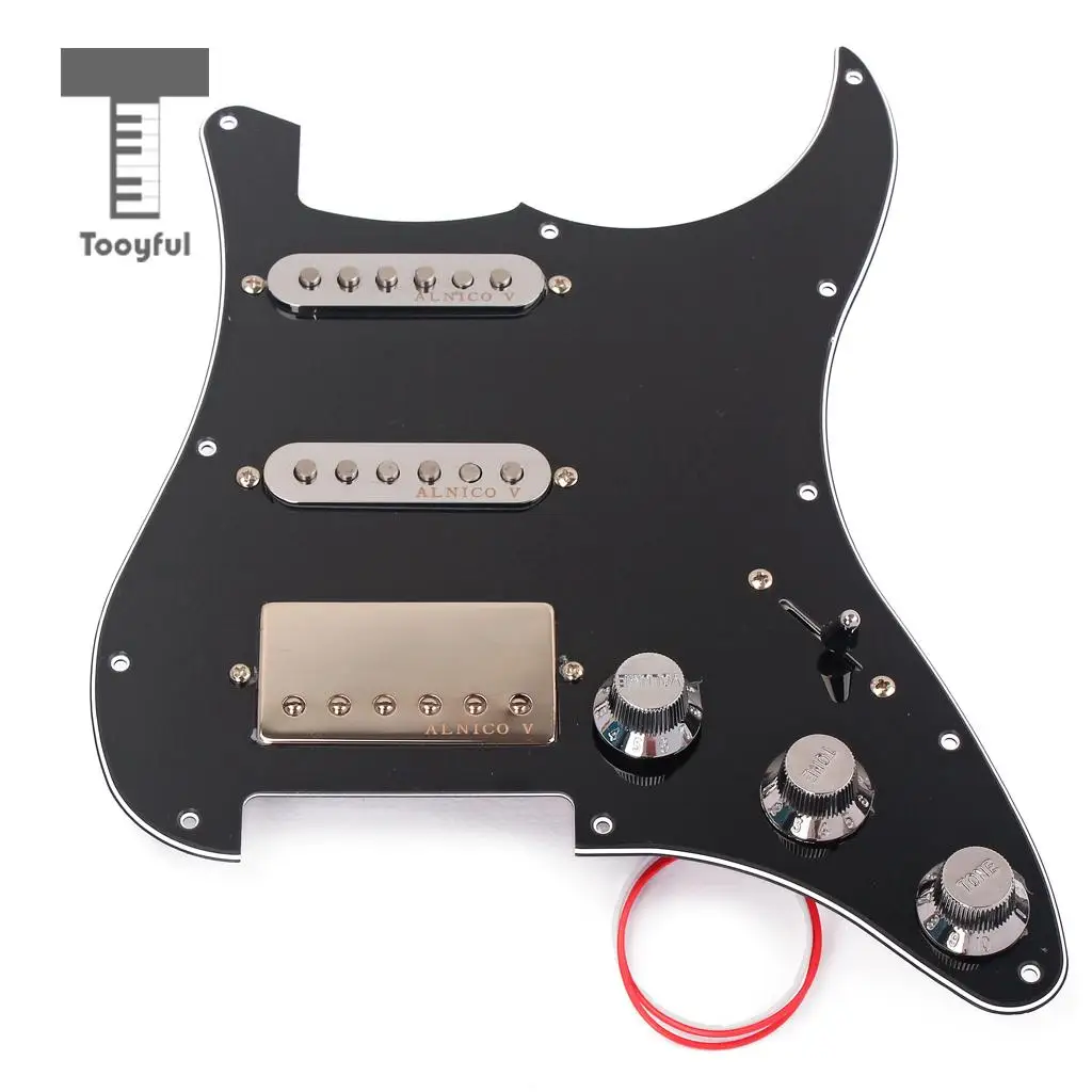 Tooyful 3-ply SSH Alnico 5 Pre-loaded Pickup Humbucher Pick Guard Scratch Plate for Strat ST Electric Guitar Parts