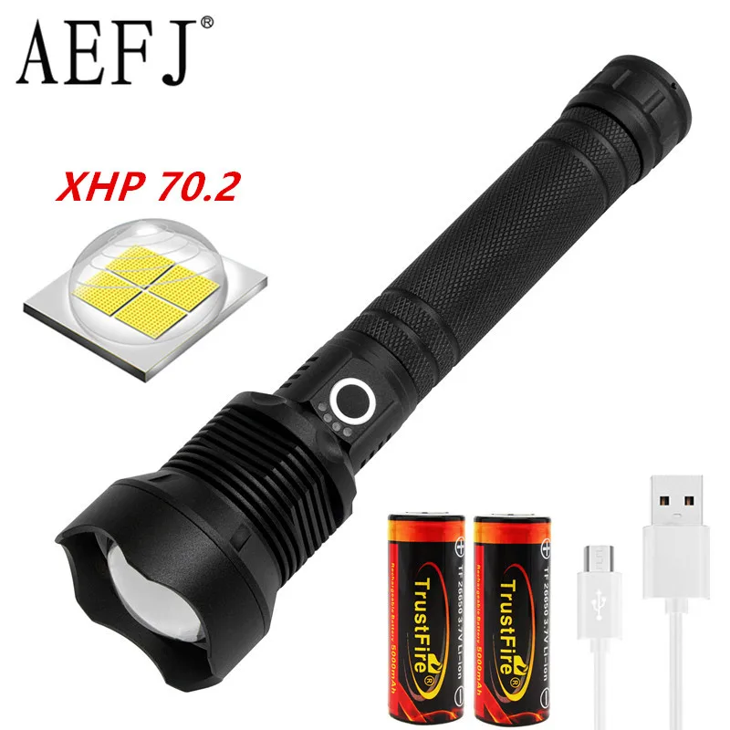 Xhp70.2 самый мощный флэш-светильник usb Zoom led факелы xhp70 18650 или 26650 батарея лучший кемпинг открытый светильник