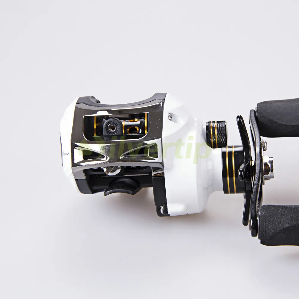 Free Shipping 11 BB Left Hand Baitcasting Fishing Reel Bait Casting Baitcast Cast Reels Whitein
