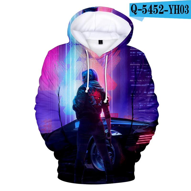 

3D Games Hoodie Cyberpunk 2077 Rpg Game Hooded Moletom Oversized Printed Hoodies Men Pullover Cartoon Hoodies Hip Hop Clothes