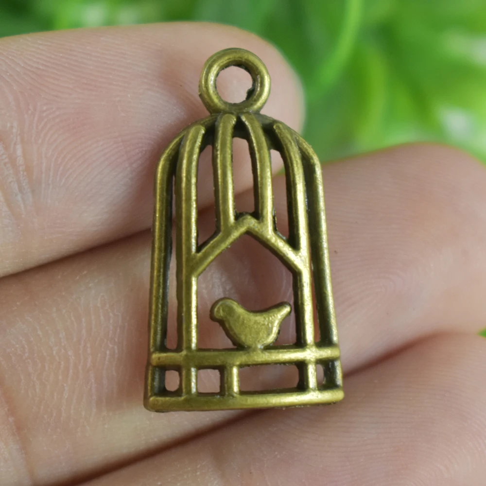 

18pieces 25x14mm Antique Bronze Charm Pendant Birdcage Jewelry Making DIY Handmade Craft