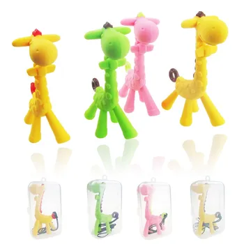

Baby Teether Pacifier Cartoon Teething Toys BPA Free Soft Silicone Seahorse Giraffe Newborn Teethers With Pacifier Clip Safty