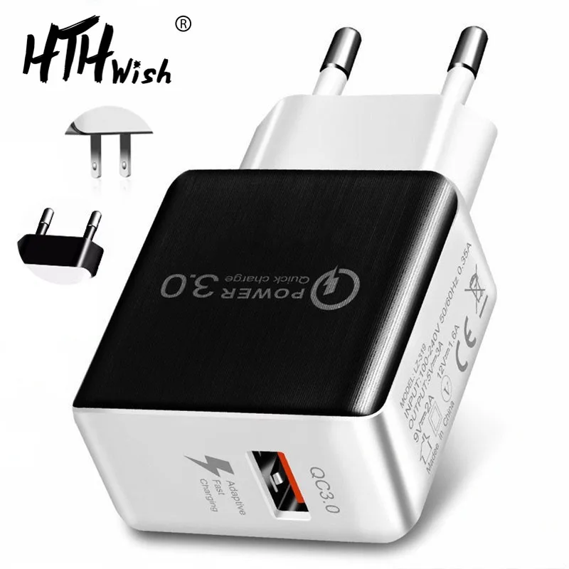 

3.0 Quick Cell Phone Fast Charger Eu Usb Plug For Wall Charger Iphone Adapter Iphone Xr X Xs Max 7 8 6s 6 Plus Inductive Charger