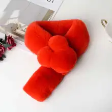 Модный шарф из меха кролика для женщин, теплый и холодный женский шарф на шею, Весенние и зимние шарфы