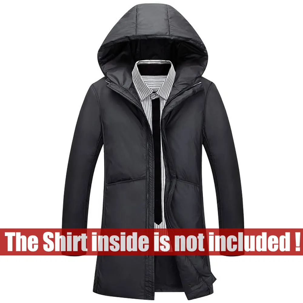 Модная длинная теплая зимняя куртка, Мужская водонепроницаемая брендовая одежда, мужское хлопковое осеннее пальто, качественная черная пуховая парка, Мужское пальто