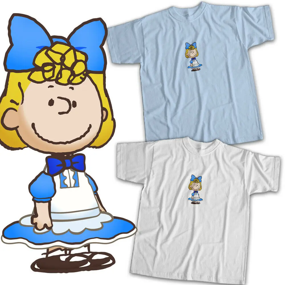 Peanuts Charlie Brown Sally Alice in Wonderland Comic Cartoon Unisex Tee T-Shirt | Мужская одежда