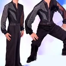 Рубашки для латинских танцев, Мужская одежда для бальных танцев, стандартные топы для взрослых, одежда для соревнований, одежда на заказ