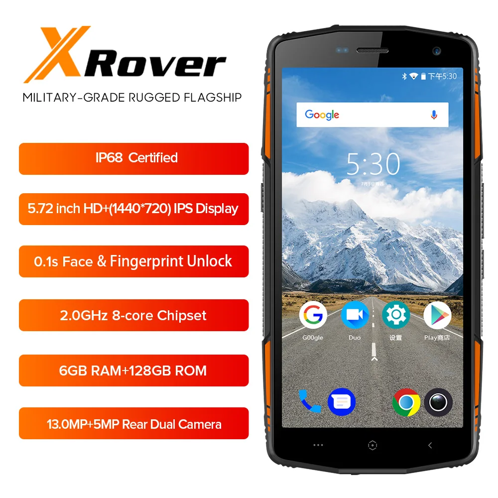 

LEAGOO XRover Waterproof Smartphone 6GB RAM 128GB ROM 5000mAh MTK6763 Octa Core 5.72" 18:9 Android 8.1 Dual SIM 13MP 4G FDD-LTE