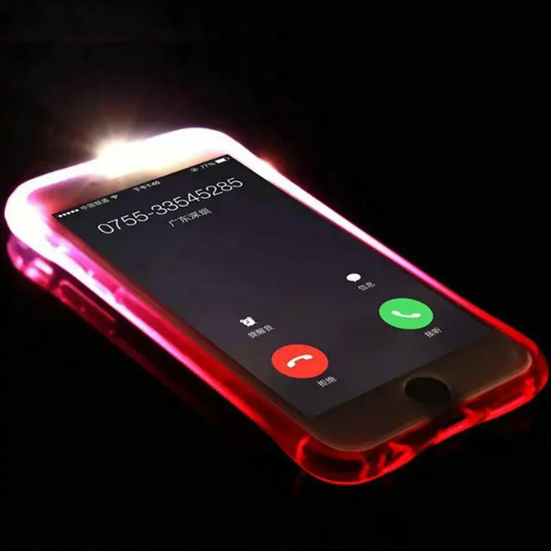 

Colors Soft TPU LED Flash Light Up Call Clear Phone Case Skin Cover for iPhone 6 6S 4.7''