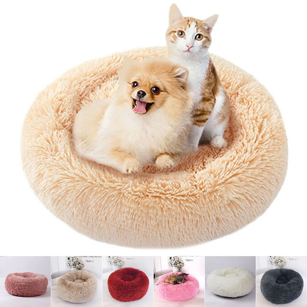 Новый питомец собака кошка Успокаивающая кровать круглое гнездо теплый мягкий