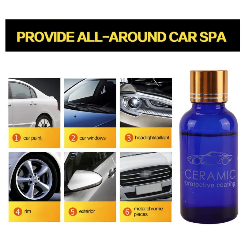 30ML 9H Car Oxidation Liquid Ceramic Coat Super Hydrophobic Glass Coating Set